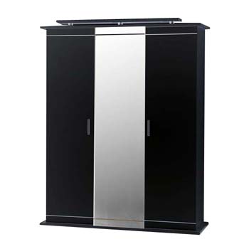 Marina Black 3 Door Mirrored Wardrobe