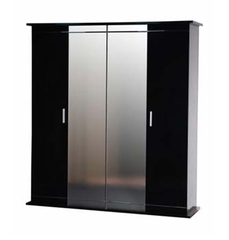 Marina Black 4 Door Mirrored Wardrobe