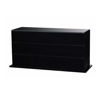 Marina High Gloss Black 3 Drawer Chest