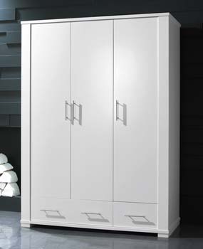 Metric 3 Door Wardrobe in White