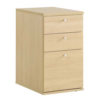 Newsam 3 Drawer Desk Height Cabinet in Oak