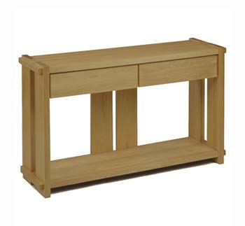 Nexo Light Oak 2 Drawer Console Table