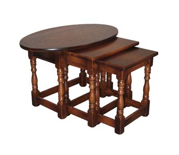 Olde Regal Oak Oval Nest Of Tables