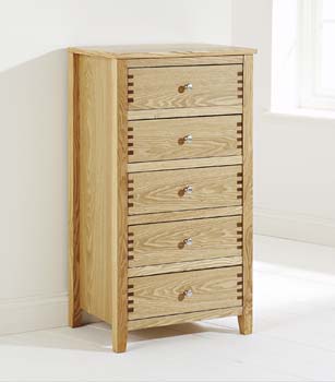 Oliver Light Oak 5 Drawer Chest