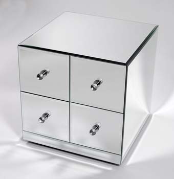 Quartz Glass 4 Drawer Cube