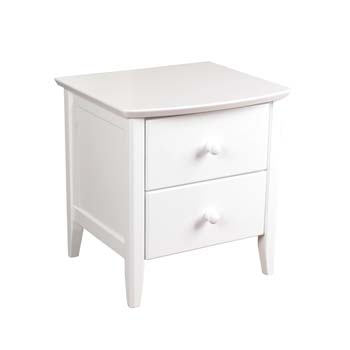 Robin Kids 2 Drawer Bedside Table in White