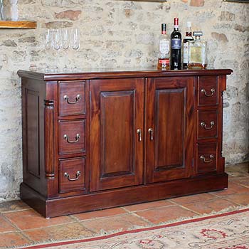 Furniture123 Rococa Solid Mahogany 2 Door 6 Drawer Sideboard