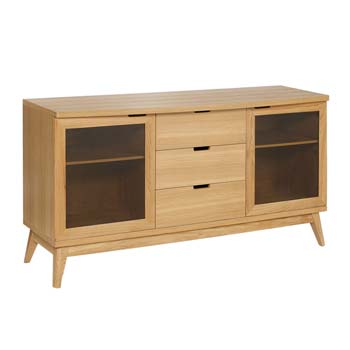 Furniture123 Rosca Solid Oak Glazed 2 Door Sideboard