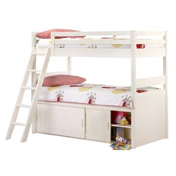 Rosie Pine Storage Bunk Bed in White