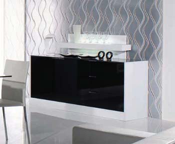 Furniture123 Rubin Sideboard in Black and White