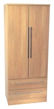 Sherwood Oak 2 Door 2 Drawer Wardrobe