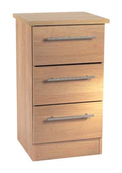 Sherwood Oak 3 Drawer Bedside Table