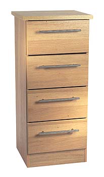Sherwood Oak Narrow 4 Drawer Chest