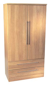 Sherwood Oak Wide 2 Door 2 Drawer Wardrobe