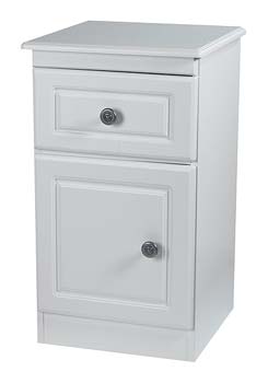 Snowdon White 1 Door Bedside Table