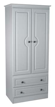 Snowdon White 2 Door 2 Drawer Wardrobe