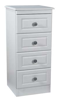 Snowdon White Narrow 4 Drawer Chest