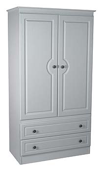 Snowdon White Wide 2 Door 2 Drawer Wardrobe