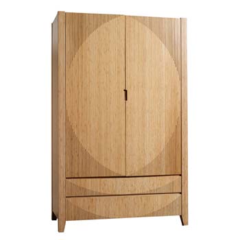 Soko Solid Bamboo 2 Door Wardrobe in Caramel