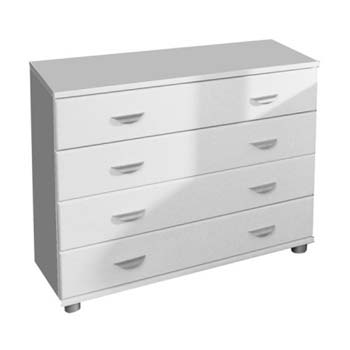 Stompa Combo Kids White 4 Drawer Chest