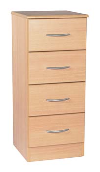 Stratford Narrow 4 Drawer Chest in Beech