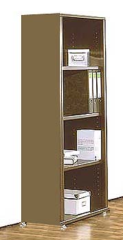 Furniture123 Summit 3 Shelf Wide Bookcase in Walnut