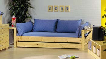 Thuka Maxi 2 - Single Bed with Sofa Cushions and Guestbed/Underbed Drawer