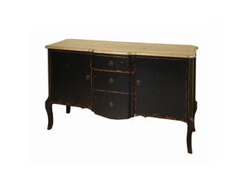 Furniture123 Touraine Black and Oak 3 Door Sideboard