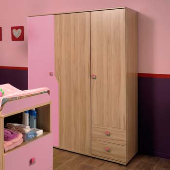 Trix Teens 3 Door Wardrobe in Pink