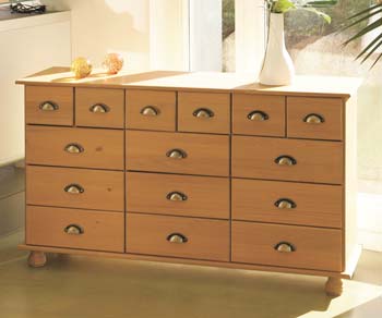 Furniture123 Tucker Solid Pine 9 6 Drawer Sideboard