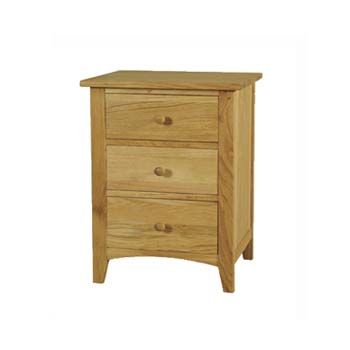 Yale 3 Drawer Bedside Chest in Oak