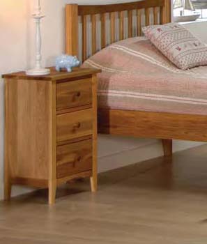 Yale 3 Drawer Narrow Bedside Chest in Oak