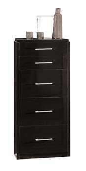 Zan 5 Drawer Chest in Black