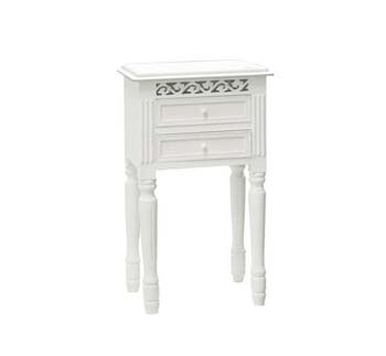 Zurich White 2 Drawer Bedside Chest