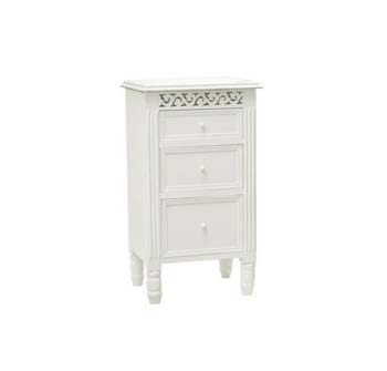 Zurich White 3 Drawer Bedside Chest