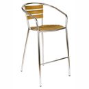 Alloy and Teak bar height armchair