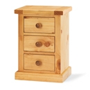 Cottingham Solid Pine Small 3 Drawer Bedside