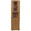 Devon Pine 6ft glazed corner cabinet