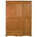 Devon Pine triple wardrobe with drawer