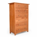 Eden Park cherry wood tallboy 6 draw chest