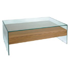 Glass and wood coffee table iley