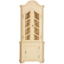 Gustavian cream painted glazed corner cupboard