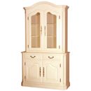 Gustavian cream painted wire door display cabinet