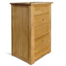 Hampton Oak 5 Drawer Chest