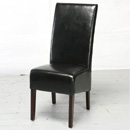 Havana Brown Leather Dining chair with dark feet