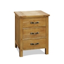 Havana Light Oak 3 Drawer Bedside