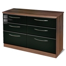 Knightsbridge Black 6 Drawer Midi Chest