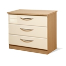 Knightsbridge Cream Gloss and Oak 3 Drawer Chest