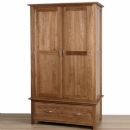 Metro dark solid oak gents 1 drawer wardrobe