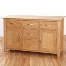 FurnitureToday Metro Living Solid Oak 4ft6 Sideboard